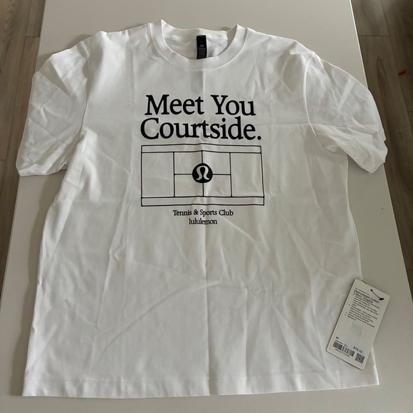 lululemon athletica Other - New Lululemon Meet You Courtside Tennis & Sports Club Graphic Tee Mens M White